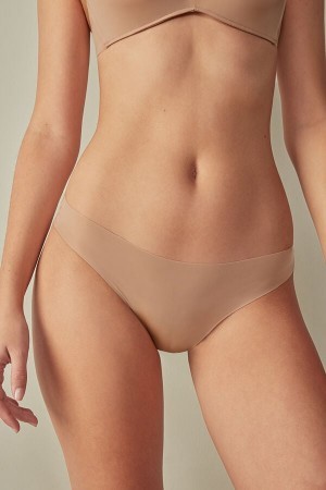 Intimissimi Brazilian Panties in Seamless Ultra Light Microfiber Natural | DKJKU15562