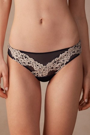 Intimissimi Pretty Flowers Brazilian Blå | QDKUV77979