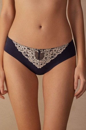 Intimissimi Pretty Flowers Seamless Bomulds Panties Blå | SDKNY39556