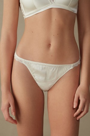 Intimissimi Silk and Blonder G-String Hvide | DKCIF59864