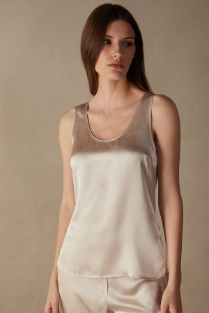 Intimissimi Silk and Modal Tank Top Natural | DKQAV50686