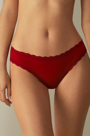 Intimissimi Bomulds and Blonder Panties Rød | ADKWC80404