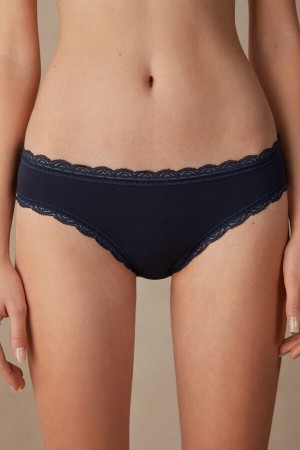 Intimissimi Bomulds and Blonder Panties Blå | LDKSX43273