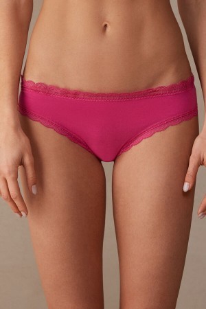 Intimissimi Bomulds and Blonder Panties Lyserød | QDKWA11837