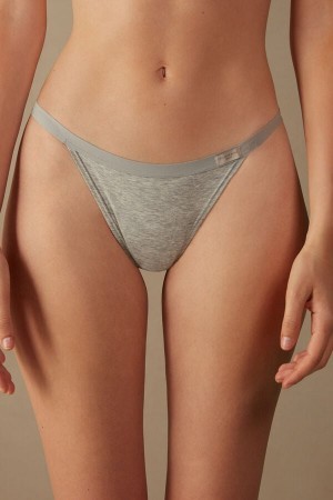 Intimissimi String Thong in Bomulds Grå | DKXMI44182