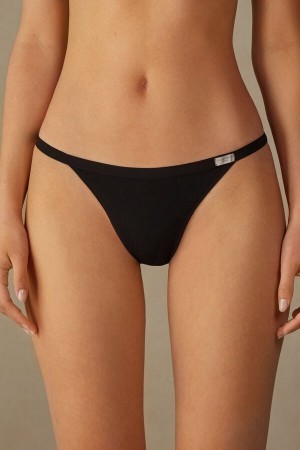 Intimissimi String Thong in Bomulds Sort | ADKDF95400