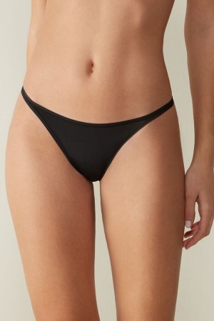 Intimissimi Thong with Ultralight Microfiber Straps Sort | LDKSX25811