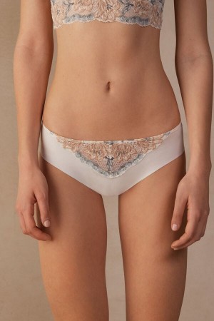 Intimissimi Ephemeral Beauty Seamless Bomulds Panties Hvide | SDKNY45626