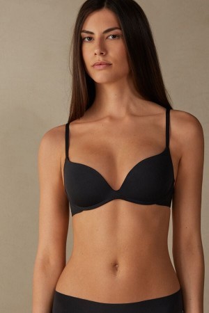 Intimissimi Gioia B Cup Microfiber Super Push-Up Bra Sort | DKDYB30333