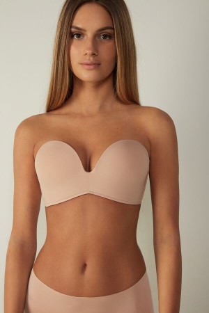 Intimissimi Laura Microfiber Bandeau Bra Natural | GDKUC85659