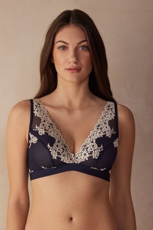 Intimissimi Pretty Flowers Lara Triangle Bra Blå | DKEGJ28537