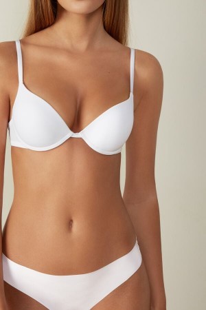 Intimissimi Simona Microfiber Super Push-Up Bra Hvide | QDKUV43155