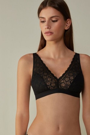 Intimissimi Lara Triangle Bra in Blonder Sort | YDKVQ59182