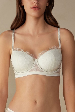 Intimissimi Shine High Like Stars Sofia Balconette Bra Hvide | DKJKU95281