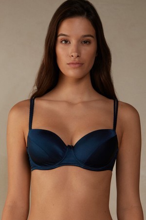 Intimissimi Sofia Balconette Bra in Silk Blå | DKNZX85391