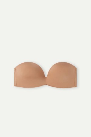 Intimissimi Laura Bandeau Bra in Ultralight Microfiber Natural | FDKHY45963