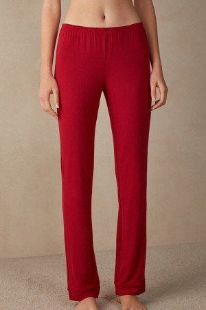 Intimissimi Long Micromodal Trousers Rød | DKXBR39329