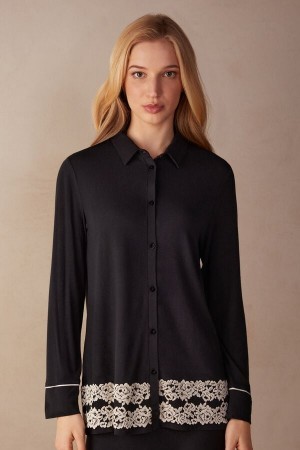 Intimissimi Pretty Flowers Button Up Shirt in Modal Flerfarvede | GDKEC93426