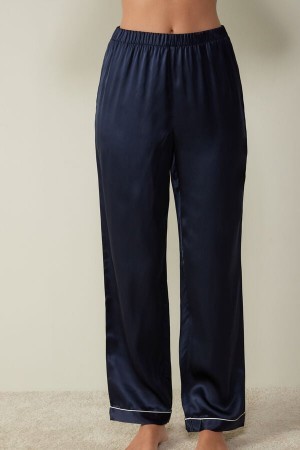 Intimissimi Silk Satin Pajama Pants Blå | MDKFT74890