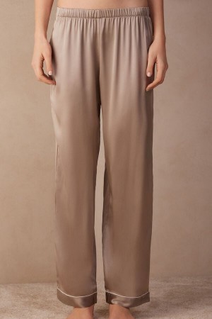 Intimissimi Silk Satin Pajama Pants Natural | DKEGJ33778