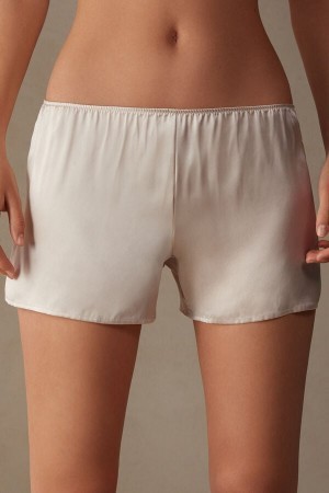 Intimissimi Smooth Silk-Satin Shorts Natural | EDKHC21393