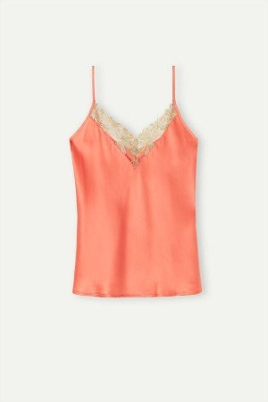 Intimissimi Candy Colors Silk Top Orange | LDKSX65035