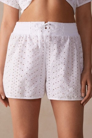 Intimissimi Hello Sunshine Sangallo Blonder Shorts Hvide | XDKGW85498