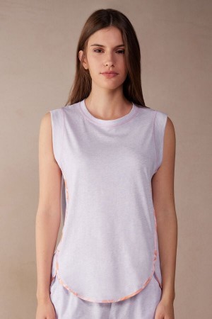 Intimissimi Iris and Apricot Ultrafresh Supima® Bomulds Tank Top Violet | GDKUC61852