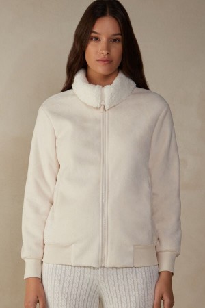 Intimissimi Lady from the Mountains Fleece Bomber Natural | DKDFL55042