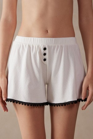 Intimissimi Pure Joy Bomulds Shorts Hvide | DKXMI15342