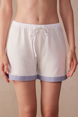 Intimissimi Santorini View Ultrafresh Supima® Bomulds Shorts Hvide | XDKBH92549