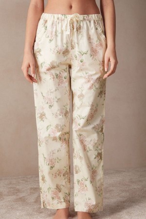 Intimissimi Scent of Roses Full Length Bomulds Cloth Pants Print | DKJZR59111