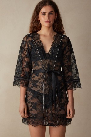 Intimissimi Shine High Like Stars Blonder Kimono Sort | DKJZR76496