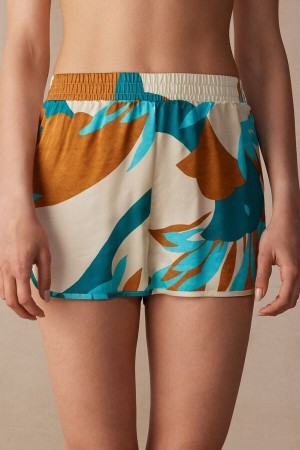 Intimissimi Summer Vibes Viscose Satin Shorts Flerfarvede | YDKVQ62149