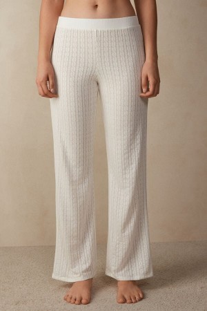 Intimissimi Timeless Heritage Full Length Pants Ivory | DKCIF46602