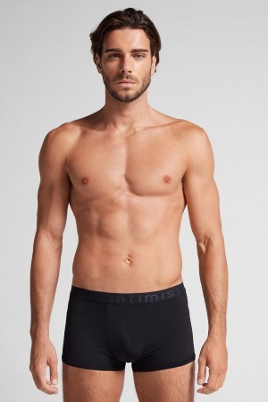 Intimissimi Microfiber Logo Boxer Shorts Sort | DKCVG31074