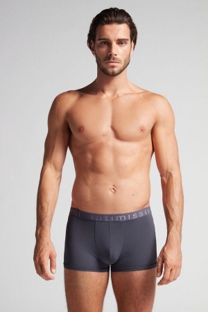 Intimissimi Microfiber Logo Boxer Shorts Grå | DDKVO84961