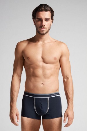 Intimissimi Two-tone Boxers in Stretch Supima® Bomulds Blå | DKQAV75377