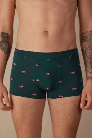 Intimissimi Clownfish Boxers in Natural Fresh Supima® Bomulds Grøn | QDKWA12018