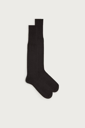 Intimissimi Høje Cashmere-Silk-Bomulds Blend Socks Grå | SDKVO33701