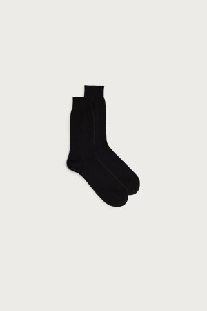 Intimissimi Kort Chashmere-Silk-Bomulds Socks Sort | DDKVO82599