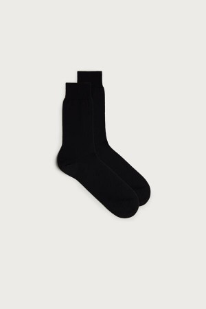 Intimissimi Kort Sateen Egyptian Bomulds Socks Sort | DKXBR93199