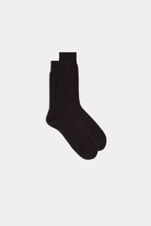 Intimissimi Kort Sateen Egyptian Bomulds Socks Brune | DKDFL72056