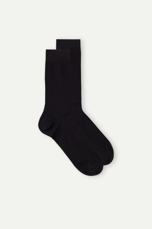 Intimissimi Kort Socks in Stretch Supima® Bomulds Sort | DKNZX99739