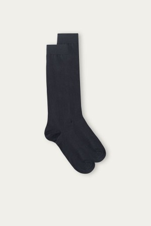 Intimissimi Long Socks in Stretch Supima® Bomulds Grå | XDKGW39596