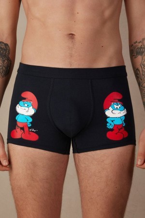 Intimissimi Papa Smurf Boxers in Stretch Supima® Bomulds Blå | MDKFT81925