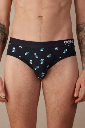 Intimissimi Smurf Briefs in Stretch Supima® Bomulds Blå | DKJKU35304