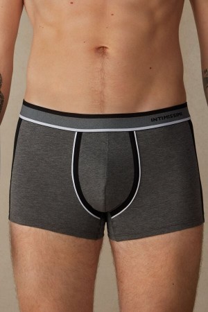 Intimissimi Two-tone Boxers in Stretch Supima® Bomulds Sort | SDKNY86440