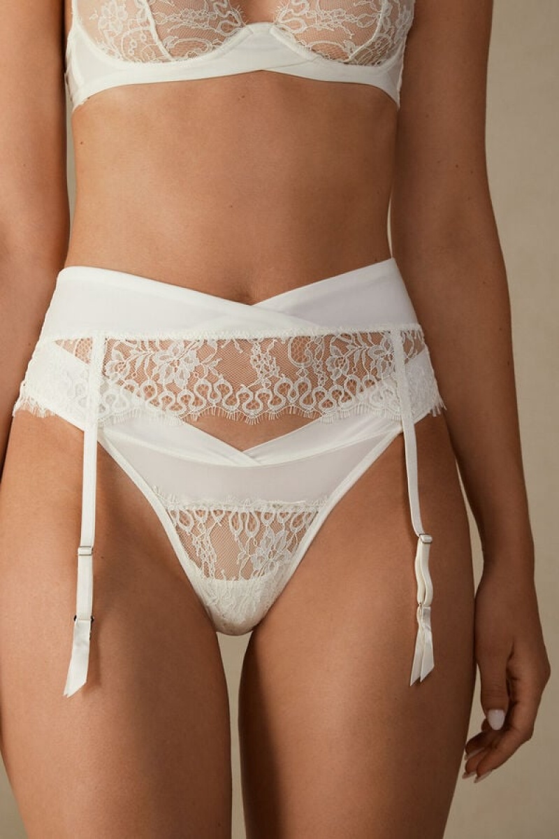 Intimissimi Eternal Love Garter Belt Hvide | MDKFT24583