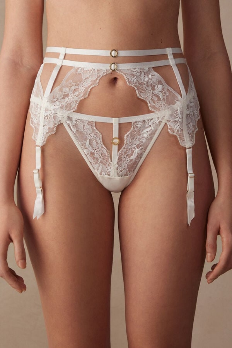 Intimissimi Fearless Femininity Garter Belt Hvide | PDKER39342